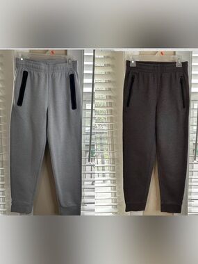 Old Navy Kids Light Gray & Charcoal Zip-Pocket Joggers - Pack